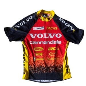 Vintage 90s Cannondale Volvo Bicycle Full Zip Compression Racing Shirt Size L